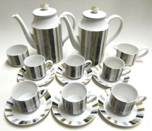 Midwinter coffee set, Fine shape, Queensberry pattern