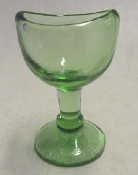 Vintage green glass eye bath