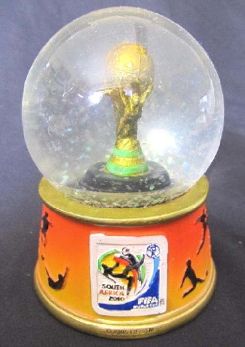 Mounted glass globe, 2010 soccer World Cup