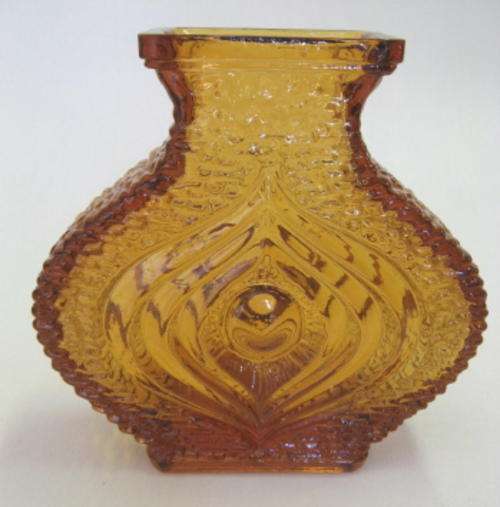 Amber glass vase by Oberglas, Austria