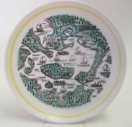 Poole map plate showing enlarged view of Poole harbour