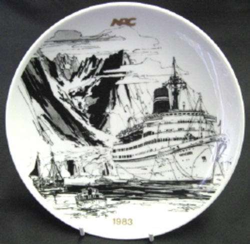Porsgrund, Norway, commemorative plate; shipping memorabilia