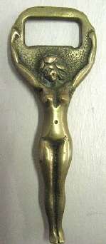 Erotic brass bottle opener