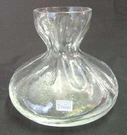 A 'bag' vase by Rune Strand for Sea Glasbruk; Swedish art glass