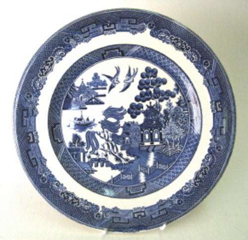 Willow pattern plate by Johnson Bros.