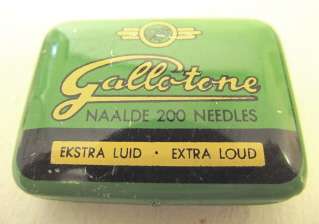 Gallotone gramophone needles and tin