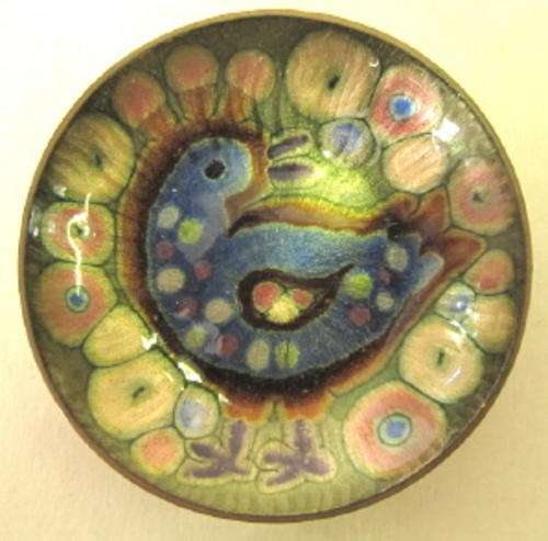 Small Balestrand enamel on copper dish, handmade in Norway