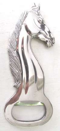 Silver-plated bottle opener -- horse