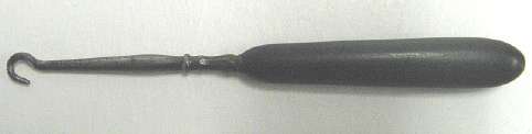 Button hook with wooden handle