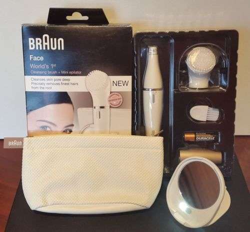 Braun Face Beauty edition - Facial Cleansing Brush and Epilator w/ lighted mirror and beauty pouch