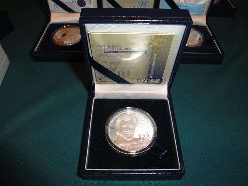 2011 STERLING SILVER JM COETZEE PROTEA PROOF COIN!!!!