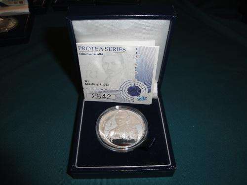 2008 STERLING SILVER GHANDI PROTEA PROOF COIN!!!!
