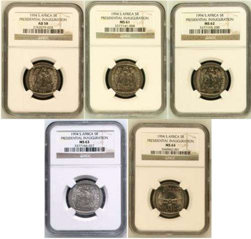 INVESTORS AND COLLECTORS WILL LOVE THIS PRESIDENTIAL SET, MS64/63/62/61 + AU58. HAPPY BIDDING!!!!!!!