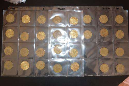 30x First decimal 1 cents in a coin sleeve. 1961-1964