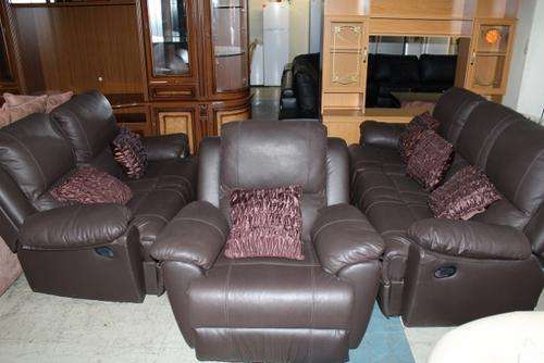 3 Piece Leather Upper 5 Motion Recliner Lounge Suite