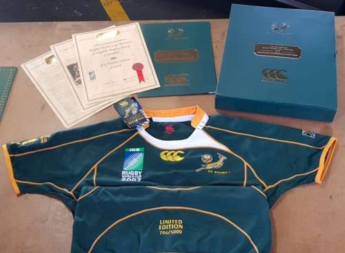 Springbok Limited Edition RWC 2007 Winners Jersey No.796/5000 + FREE Cap + FREE Shipping