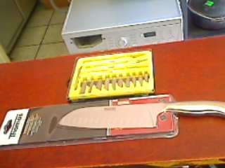 Thomas Rosenthal 175mm Carbon Stainless Steel Large Santoku Knife x 1 + Wood Carving Kit