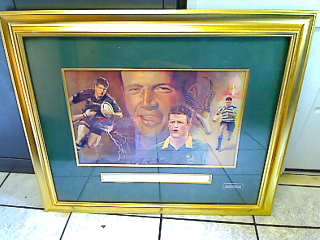 Huge Bobby Skinstad Sketch with Wooden Frame and Glass (760mm x 890mm) (Collection Only !!!!!)