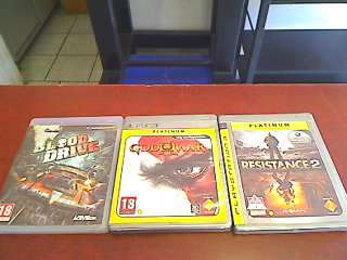 Sony PS3 Games x 3 (God Of War)(Resistance 2) (Blood Drive)