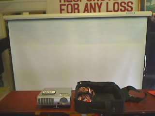 LG DS325 Projector + Remote + Cables + Bag + Roof/Wall Mount Roll Down Screen (Collection Only!!!)
