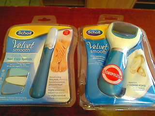 Scholl Velvet Smooth Electronic Nail Care System + Battery Operated Foot Pumice