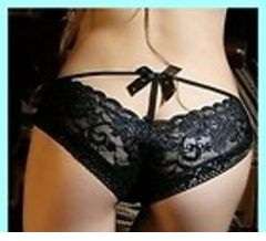 sexy black lace and bow panties
