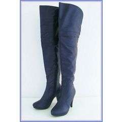 STUNNING BLUE THIGH HIGH BOOTS - SIZE 4