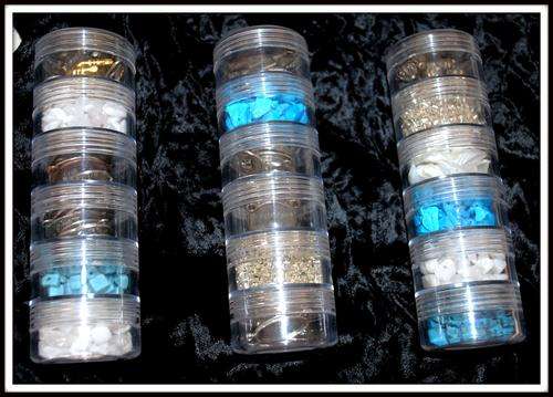 STORAGE JARS WITH BEADS & FINDINGS