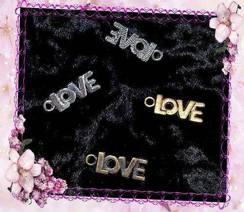 4 X BRONZE LOVE CHARMS