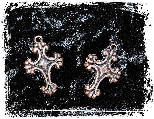 6 X COPPER ORNAMENTAL CROSSES