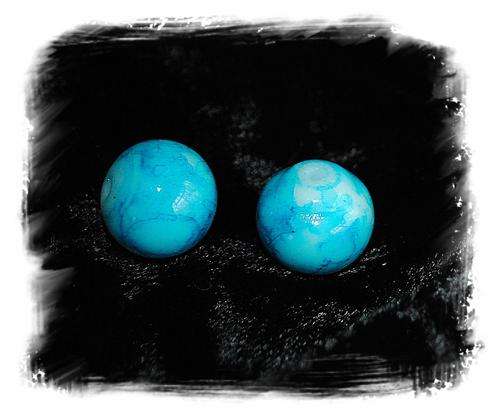 20 X TURQUOISE MARBLE BEADS