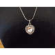 "ELEGANT"PINK HEART NECKLACE made with SWAROVSKI ELEMENTS, WHITE GOLD plated 45cm