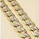 2 YEAR GUARANTEE!!GORGEOUS 4 MM TWO TONE GOLD CURB NECKLACE 60 cm
