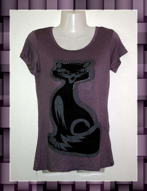 TRENDY CAT PRINTED T-SHIRT - SIZE SML