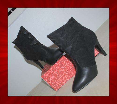 TWO TONE MOCK SUEDE ANKLE BOOTS - SIZE 3