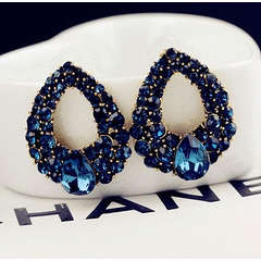 DAZZLING BLUE CRYSTAL & RHINESTONES EARRING