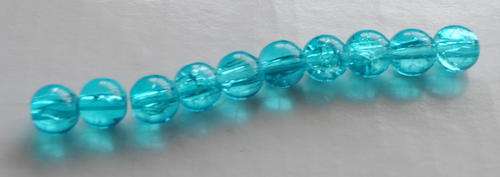 TURQUOISE CRACKLE GLASS BEADS