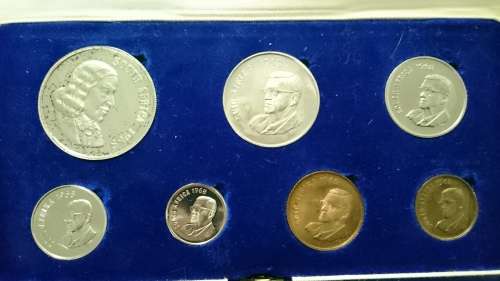 1968 South African Coins R1, 50c, 20c, 10c, 5c, 2c, 1c