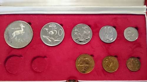 1980 South African Coins R1, 50c, 20c 10c, 5c, 2c, 1c, half cent