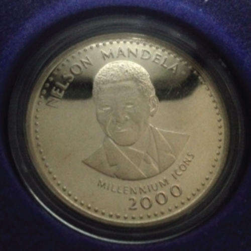 SOMALIA NELSON MANDELA MILLENNIUM SILVER COIN Year 2000, 25 SHILLINGS