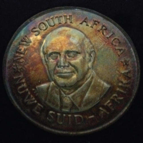 FW DE KLERK, LEADER OF THE NP 1990 COIN