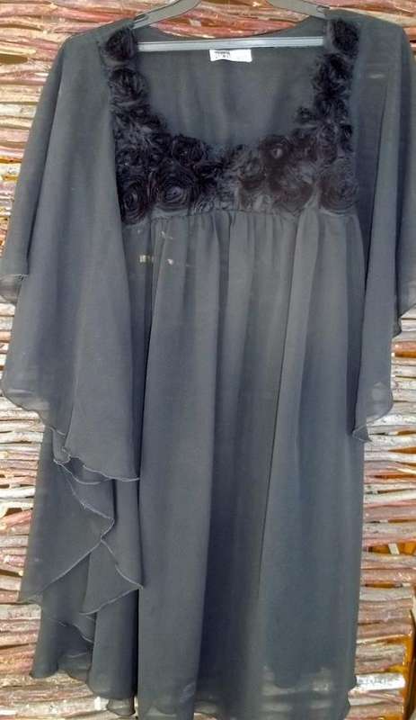 Black Chiffon Evening Top