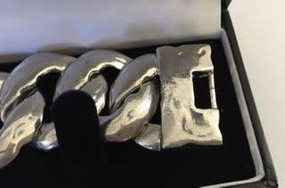* HEAVY SILVER CLAD BRACLET* EVERY GIRLS DREAM