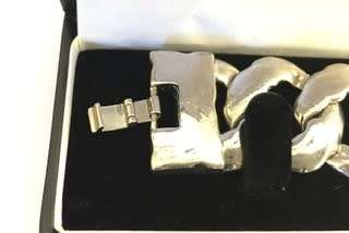 * HEAVY SILVER CLAD BRACLET* EVERY GIRLS DREAM