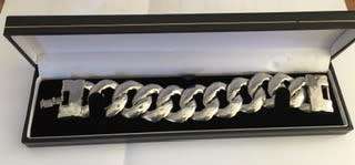 * HEAVY SILVER CLAD BRACLET* EVERY GIRLS DREAM