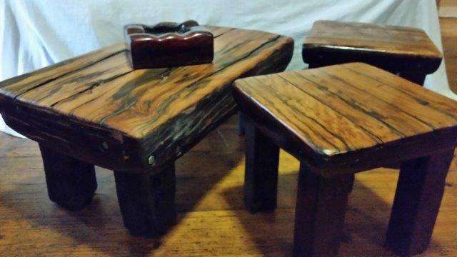 Hand made coffee table Collection (set of 3 incl ashtray)