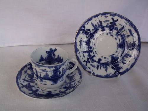 Trio, Royal Staffordshire, blou windmeul.