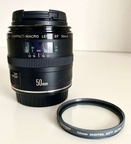 Canon EF 50mm f/2.5 Compact Macro + Tiffen 52mm UV Protector lens filter