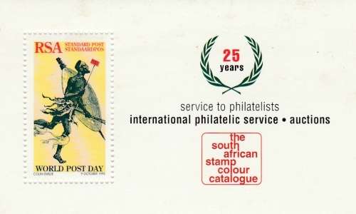 RSA     WORLD POST DAY    MINI SHEET