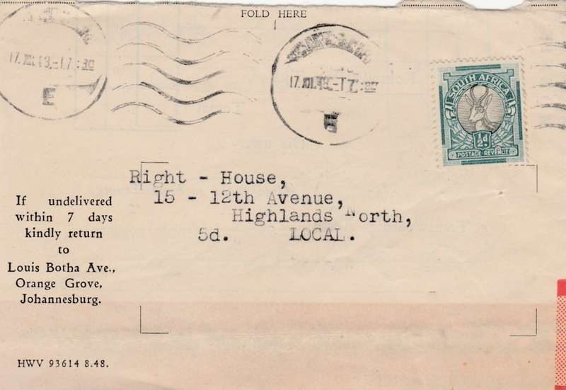 POSTAL HISTORY  1948